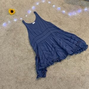 Free People blue lace accent tank tunic